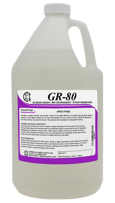 GR-80 Screen Wash Ink Degradent/Stain Remover 