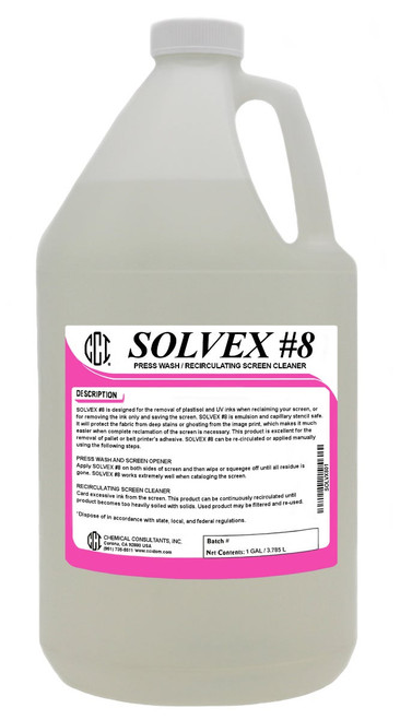 Solvex #8 Press Wash Press Wash / Re-Circulating Screen Cleaner