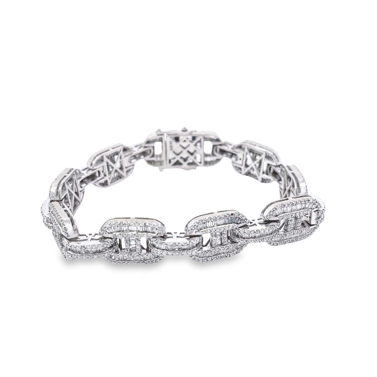 10KT White gold Diamond Gucci Bracelets 8.19ct - Manhattan Jewelers