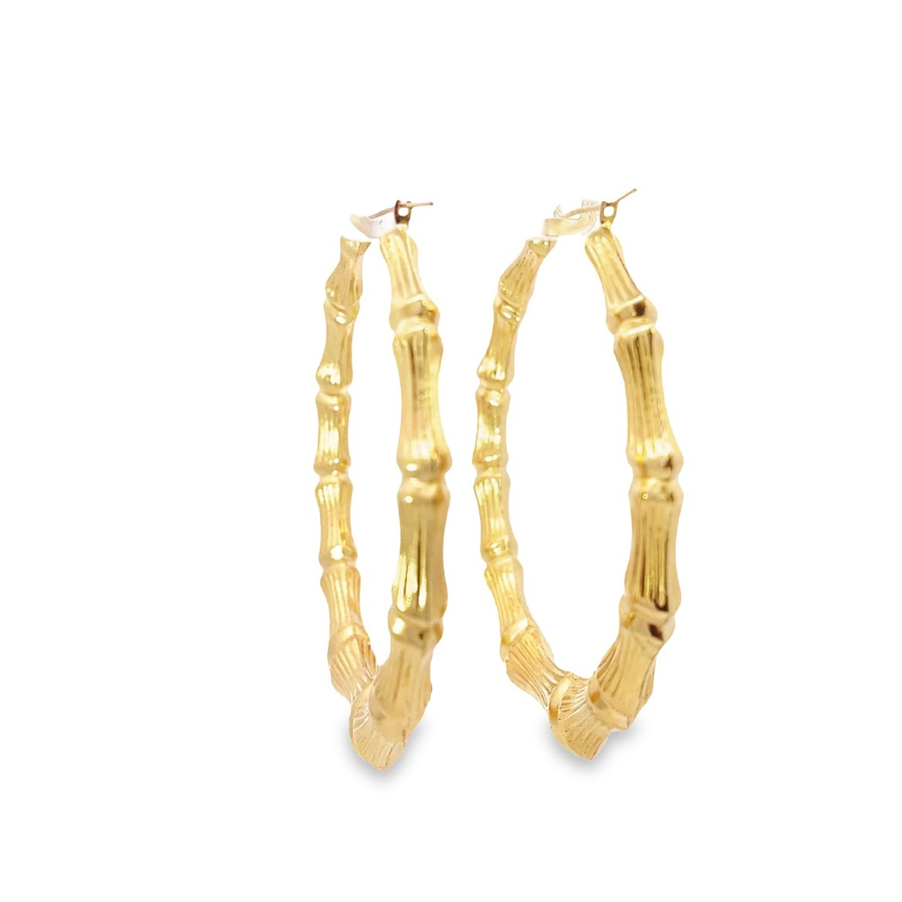 10K Yellow Gold Extra Small Bamboo Hoop Earrings