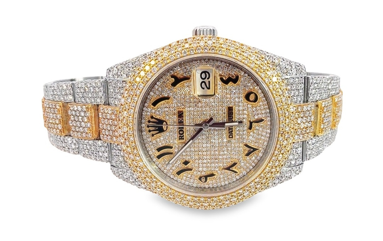 Rolex Yellow and White Datejust 41MM Diamond Luxury Watch 23.50ctw