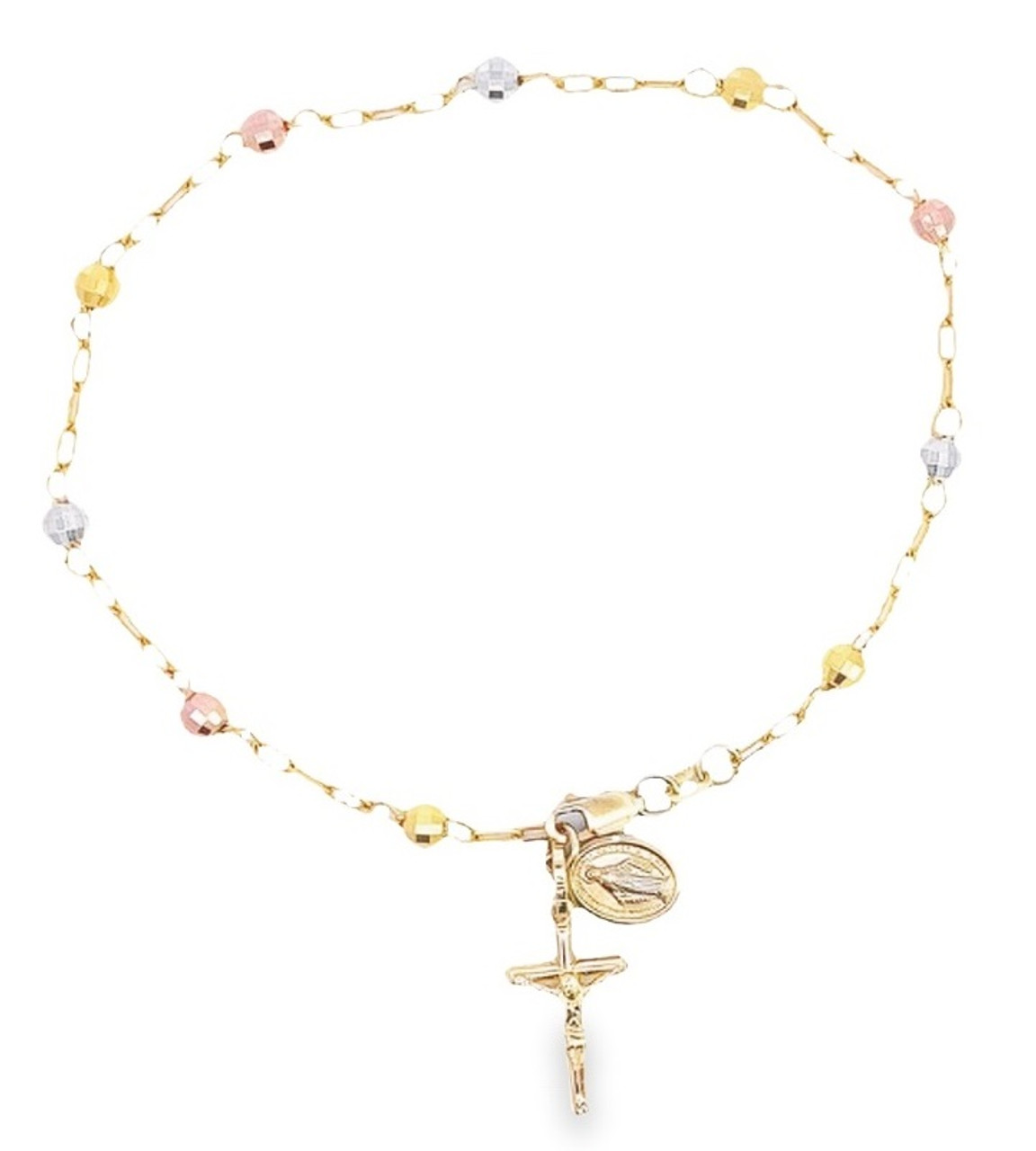 Rosary bracelet Santa Zita gold 925 sterling silver | online sales on  HOLYART.com
