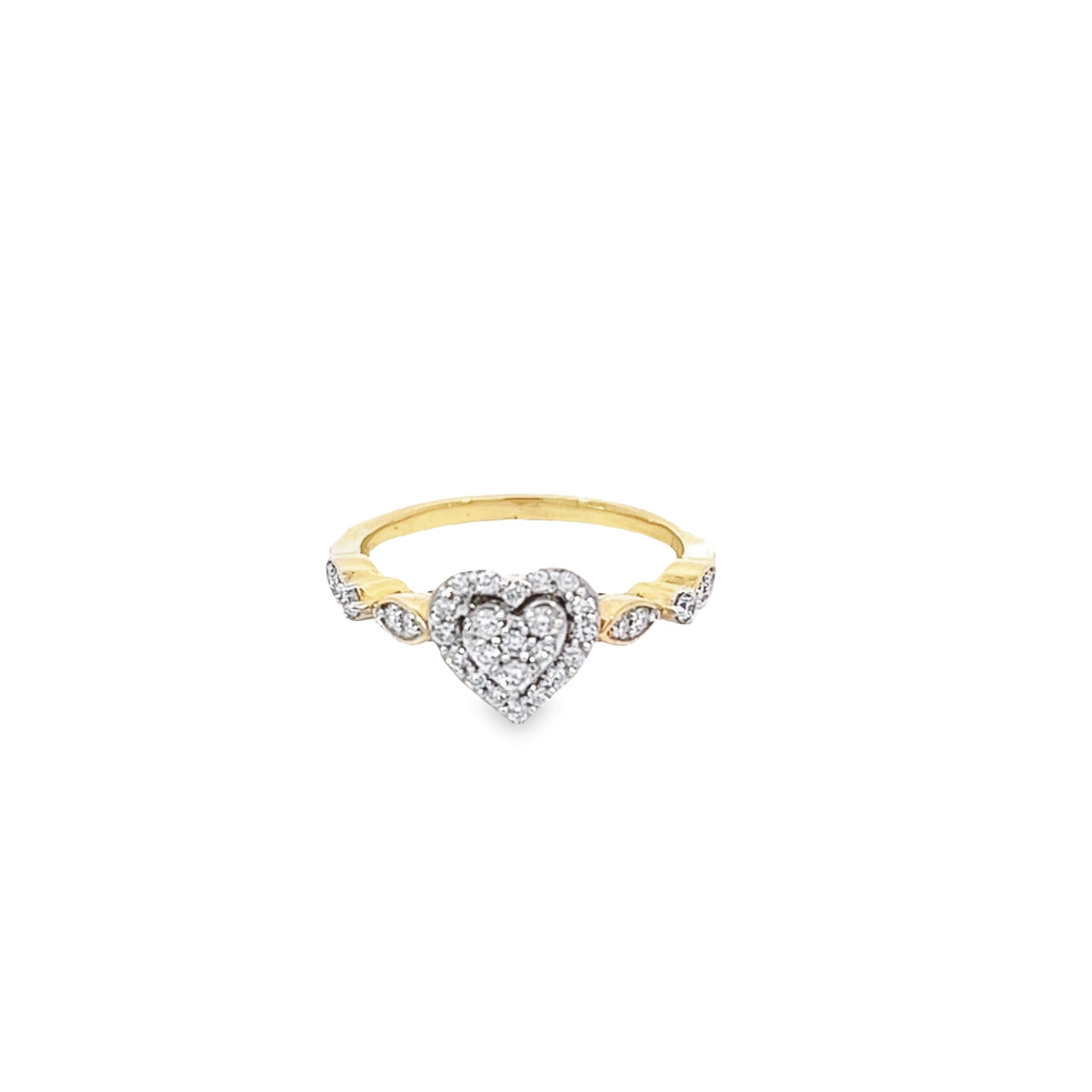 HEART SHAPE NATURAL DIAMOND SOLITAIRE RING 0.20ct PROMISE ENGAGEMENT YELLOW  GOLD