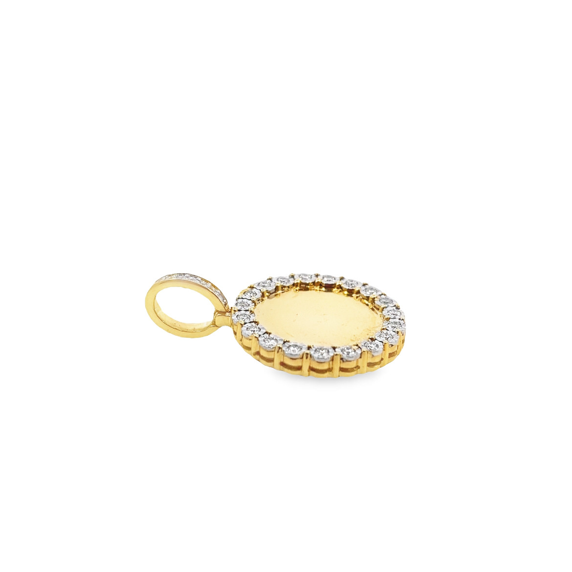 10K Yellow Gold Diamond Small Circle Picture Charm