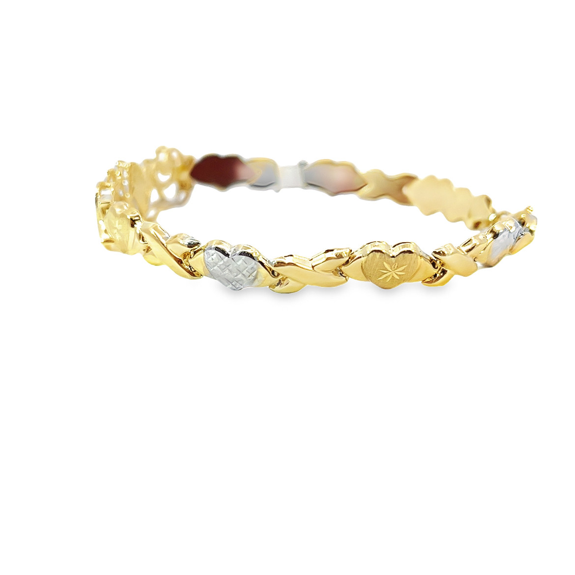 Yellow Gold 14k Gold I Love You Bracelet Roman Jules 14K White
