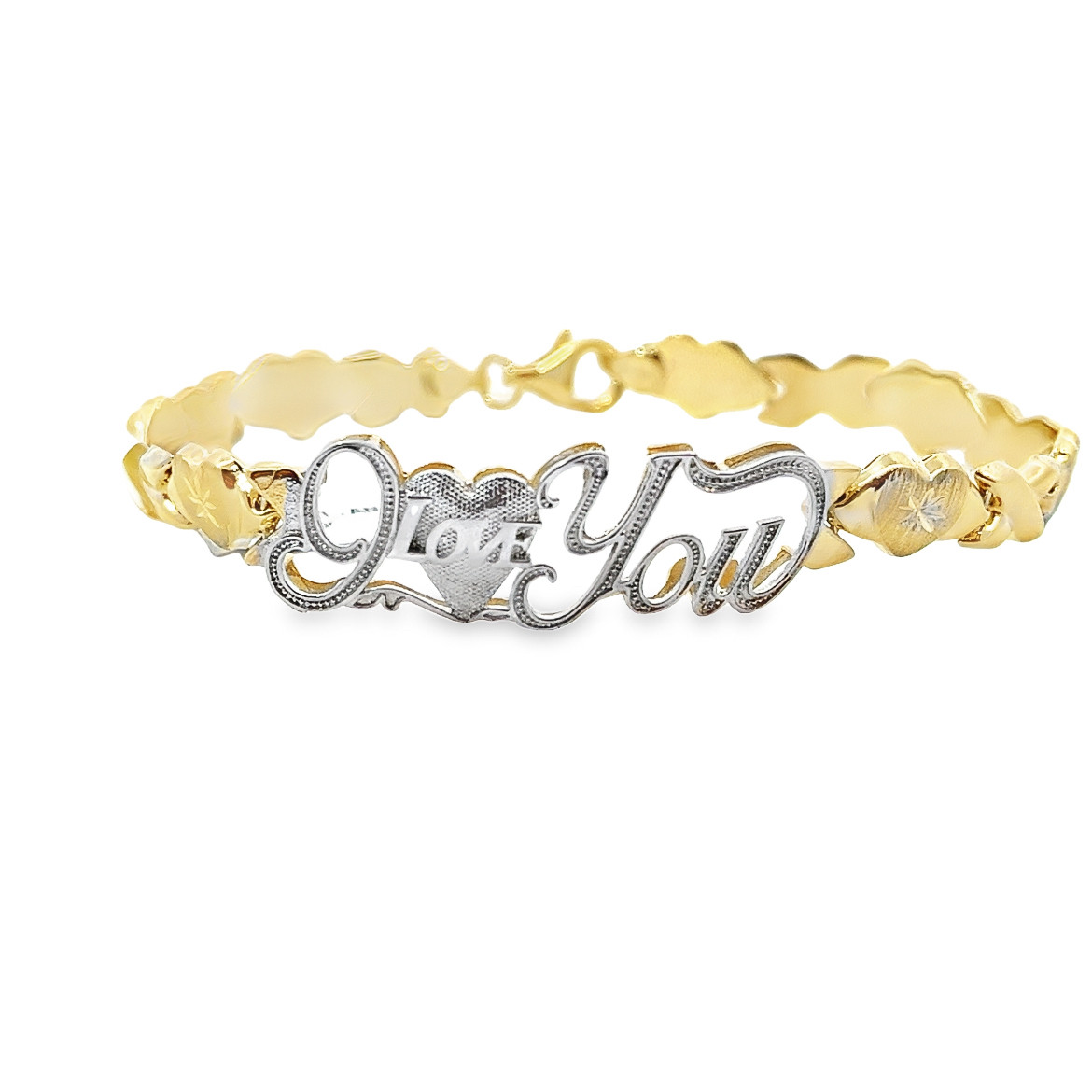 10K Yellow Gold Hollow XO Heart 