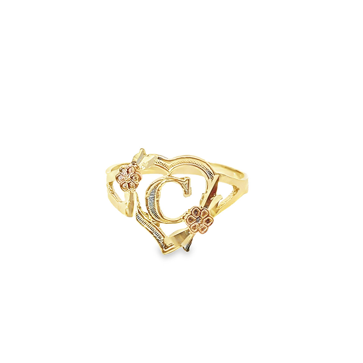 10k Two-Tone Initial Heart Pendant – Yellow & Rose Gold, Letter S (Choose Your Letter), Perfect Gift For Women