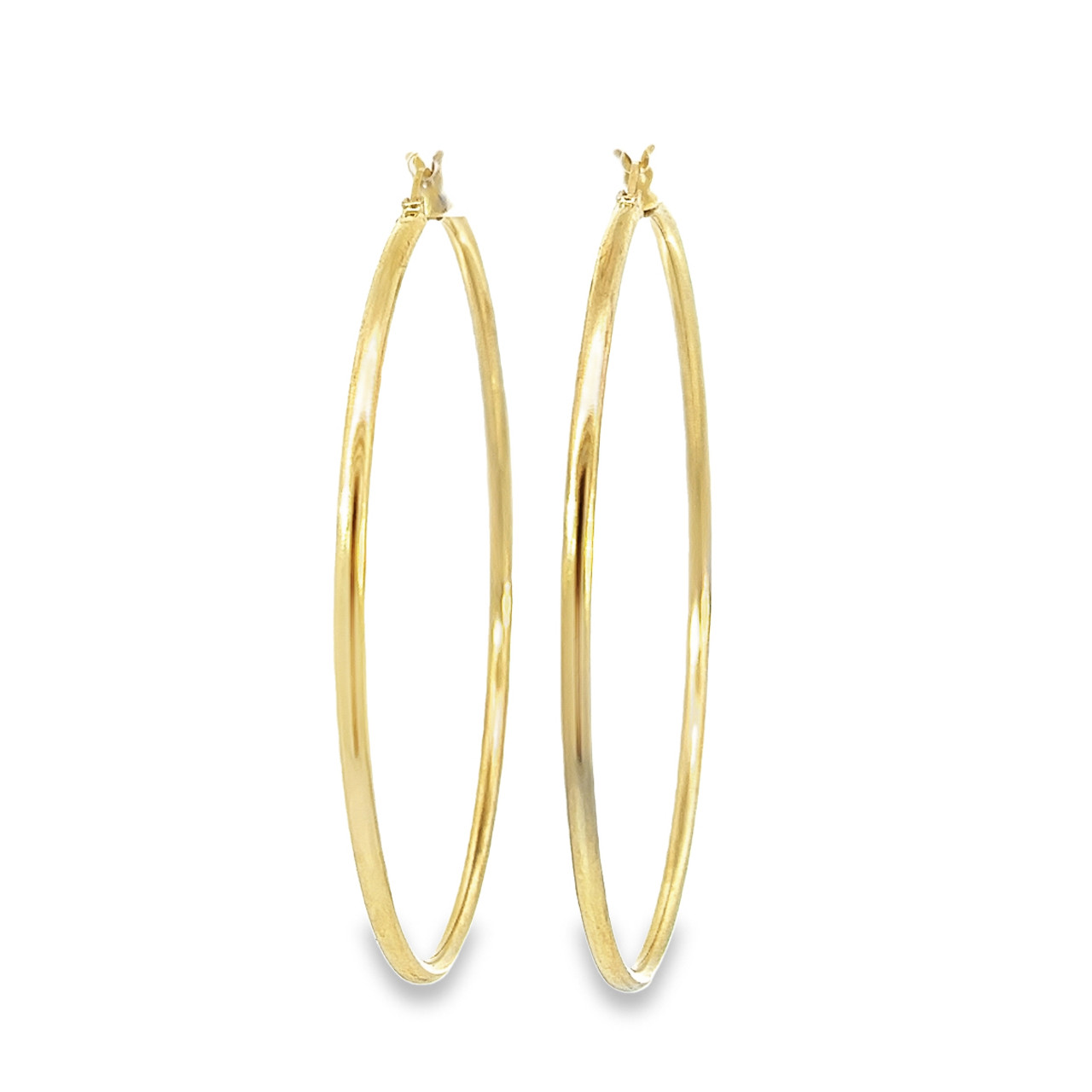 2mm Round Hoop Earrings in 10k Yellow Gold, 13mm (1/2 Inch) - The Black Bow  Jewelry Company