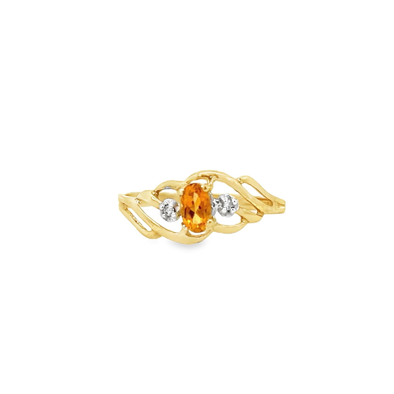 Bague Homme Or Jaune 10K Avec Diamant Blanc Rond Brillant 0.03ct – Taille 10, Clarté I3