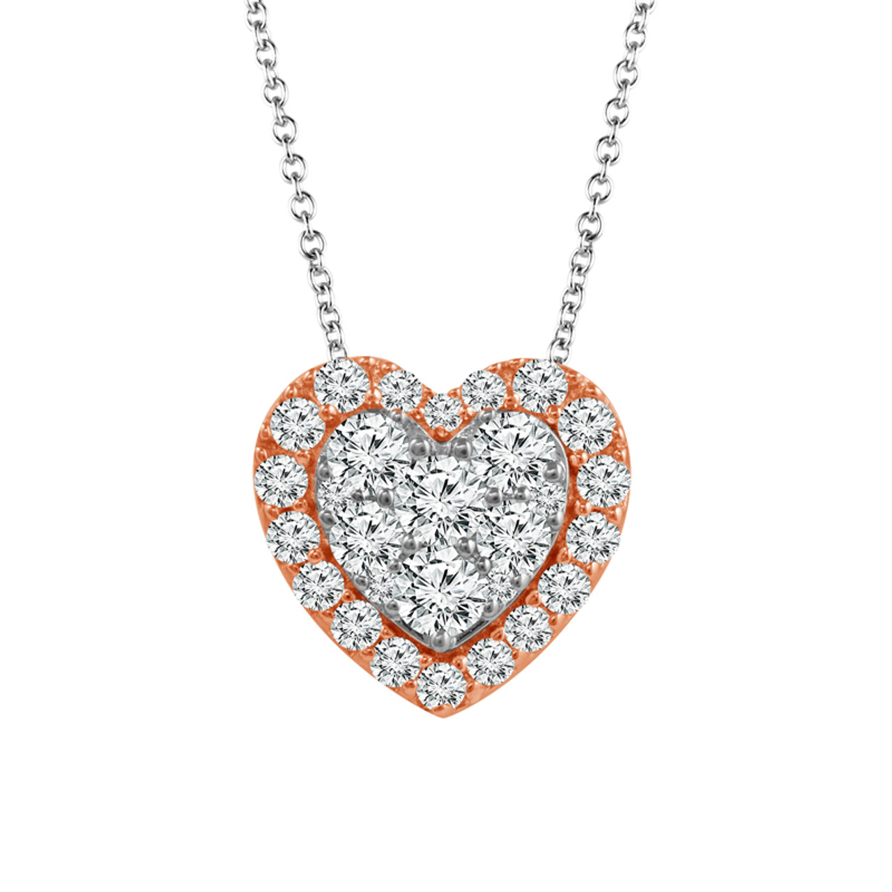 10kt Yellow Gold Diamond Micro-Pave Heart Pendant with Chain