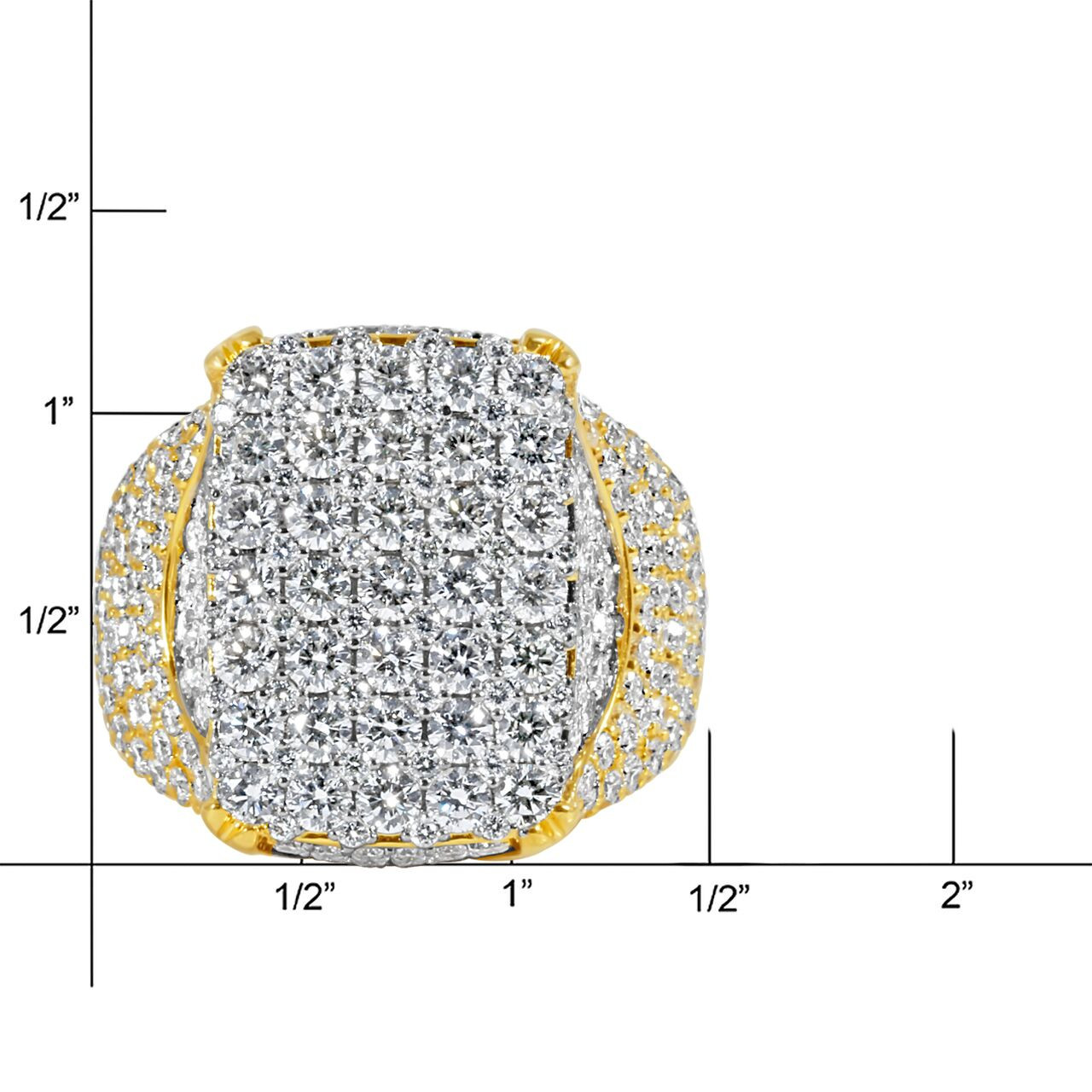 Men's 14K Yellow Gold 9.50ct Diamond Statement Ring - Manhattan Jewelers