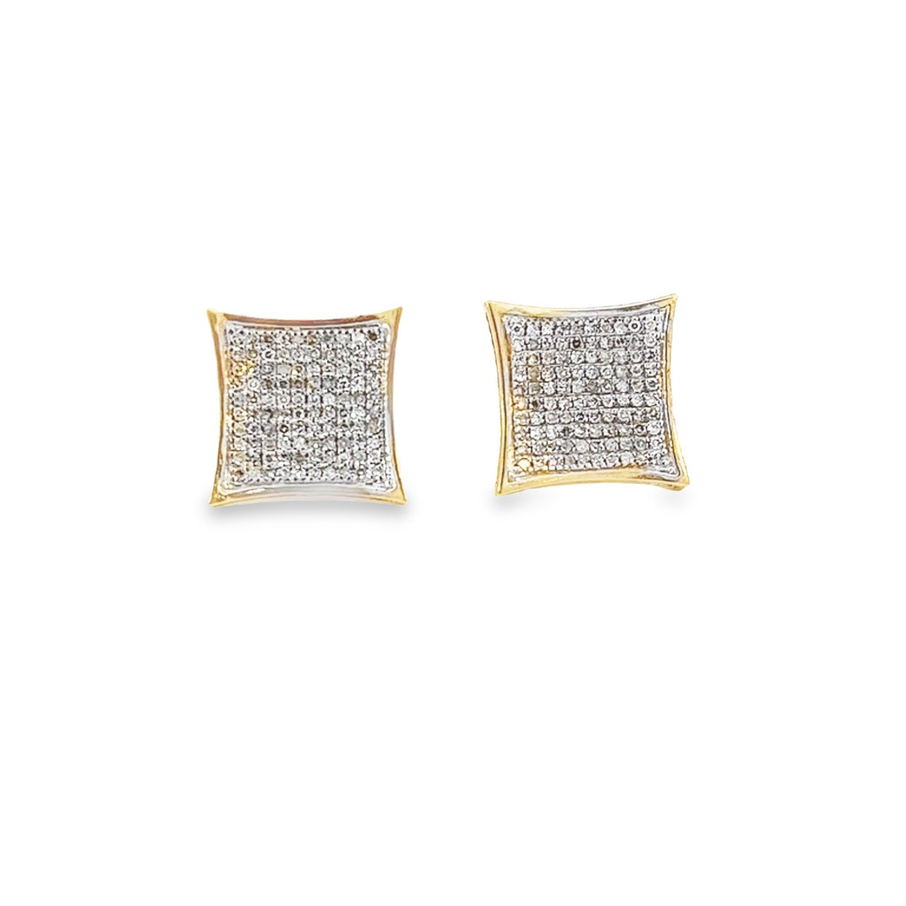 Men's Faux Diamond Stud Earrings | Princess Cut Earrings