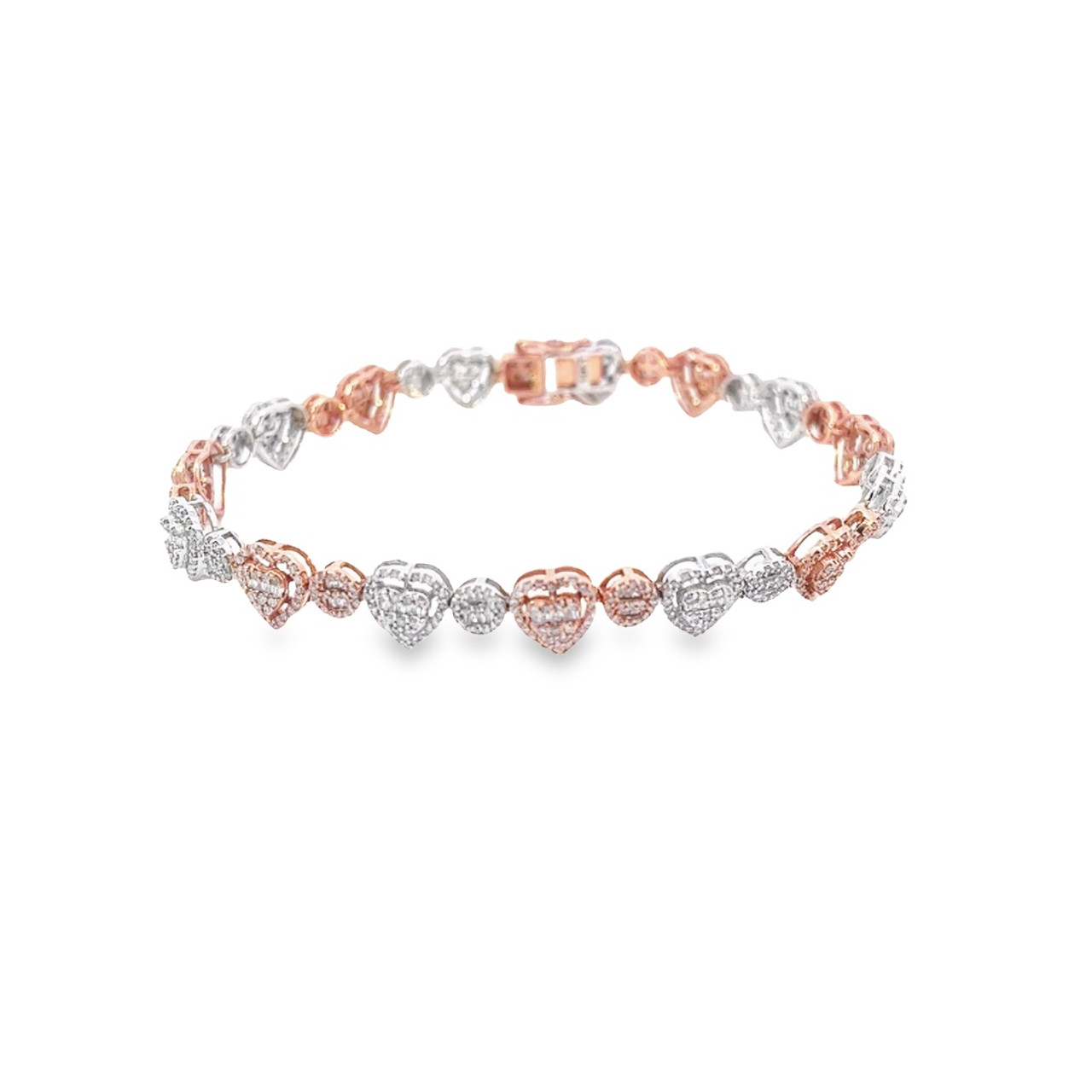 Rose Gold Plated Heart Charm AD CZ Crystal Bracelet For Girls Women :  Amazon.in: Jewellery