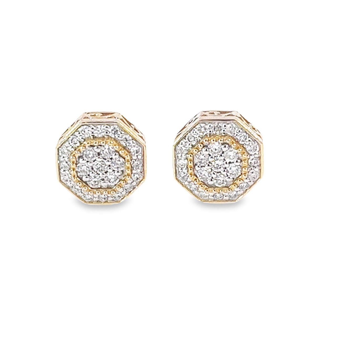 10K Yellow Gold Diamond Earrings 0.95ct - Manhattan Jewelers