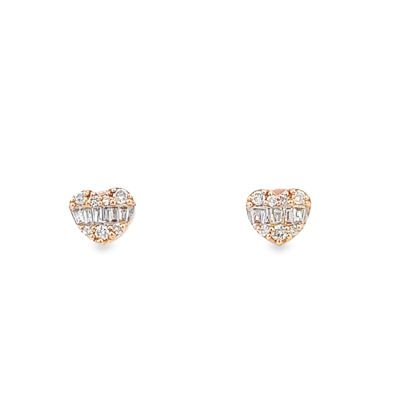 10K Solid White Gold Diamond Stud Earrings 0.25 Ctw