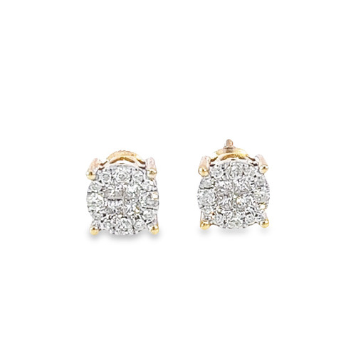 14K Yellow Gold Diamond Earrings 0.55ct