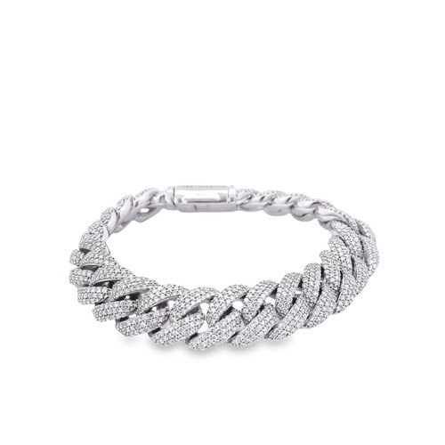 10KT White gold Pave-Honeycomb Diamond Bracelets 12.02ct