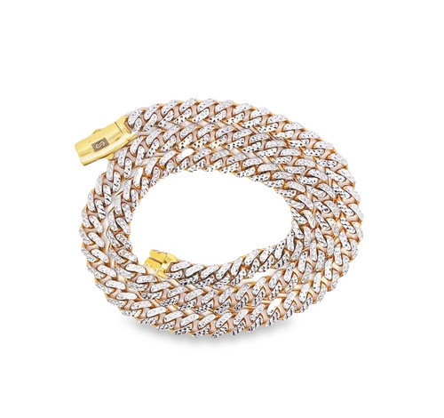 10K Yellow Gold Hollow Diamond Cuts Monaco Chain  20"-24" Inches