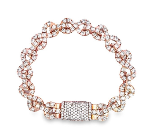 10KT Rose Gold Infinity Diamond Bracelets 16.40ct