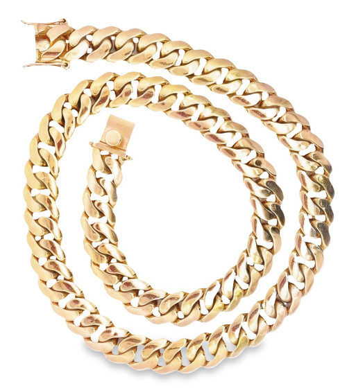 10K Yellow Gold Solid Miami Cuban Chain 20"-26" 16mm