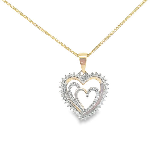 10kt Yellow Gold Diamond Heart Charm 0.25ct