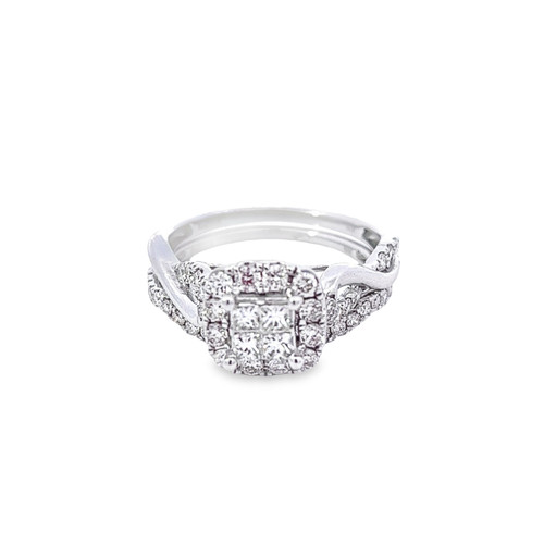 10K White Gold Diamond Engagement Ring Set 1.00ct