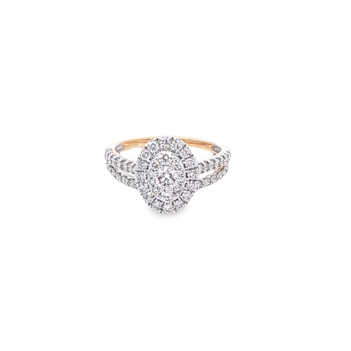 10K Yellow Gold Diamond Ladies Engagement Ring Set 0.25ctw