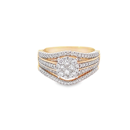 14K Yellow Gold Diamond Engagement Ring Set 0.63ctw