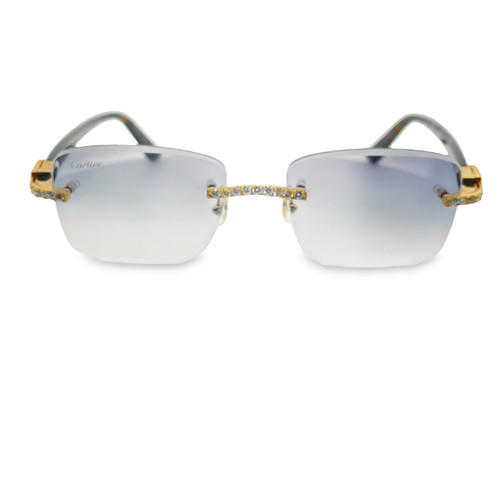 Cartier 5 carat Diamond Sunglasses Black Horn – Monica Jewelers