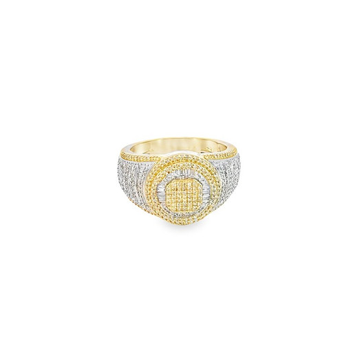 10K Yellow Gold Baguette Diamond Men's Ring1.00CT