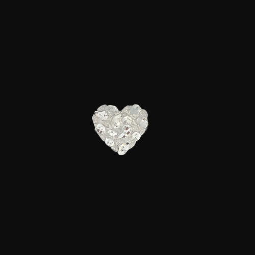 Silver Nugget Heart Rings - Medium