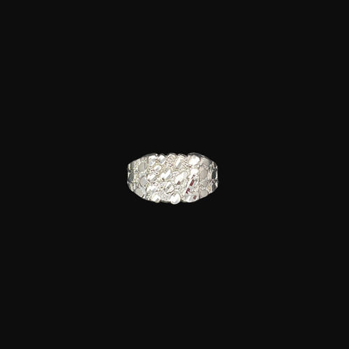 Silver Nugget Square Rings - Medium