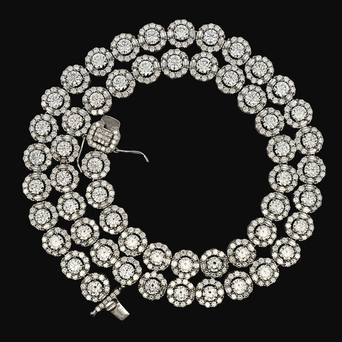  Silver Moissanite Chain – 10MM | 22"