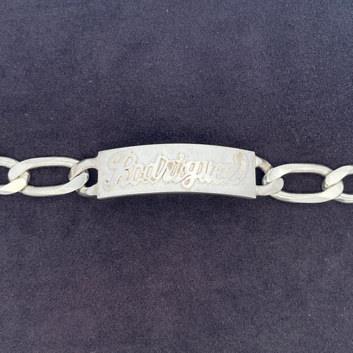Custom Name Figaro Bracelet – 925 Sterling Silver
