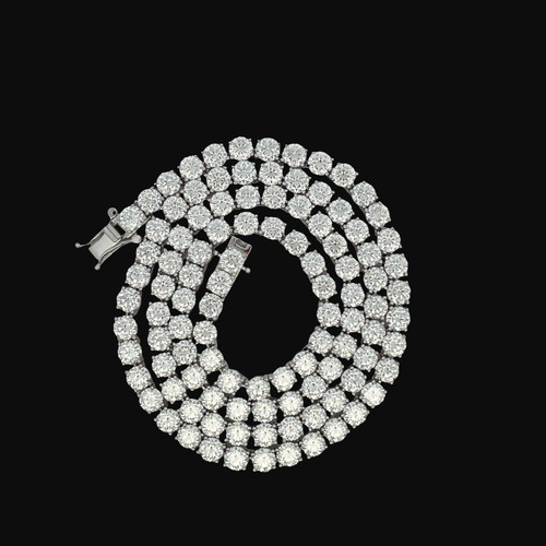 SILVER MOISSANITE TENNIS CHAIN