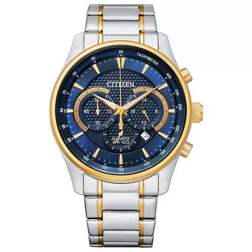 Citizen Quartz Men Two -Tone Blue Dial Watch AN8194-51L