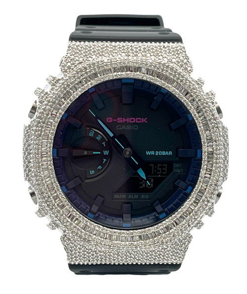 Casio G-Shock Black Iced Out Diamond Watch 5.00CT