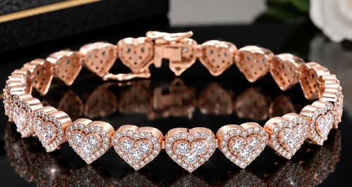Heart Silver Moissanite Bracelet – 9MM | 7.5"