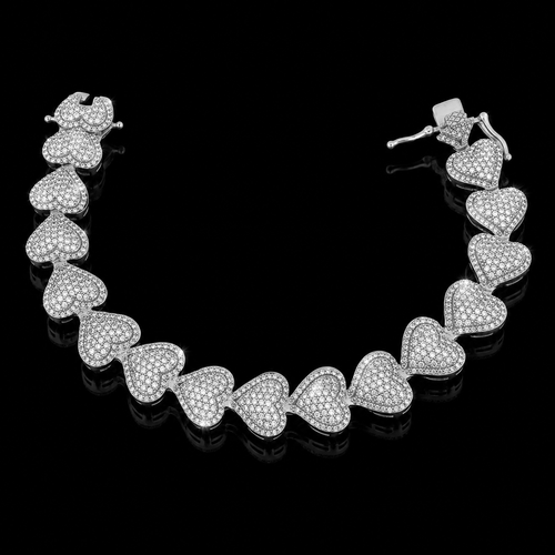 Silver Moissanite Bracelet – 13MM | 7.5"