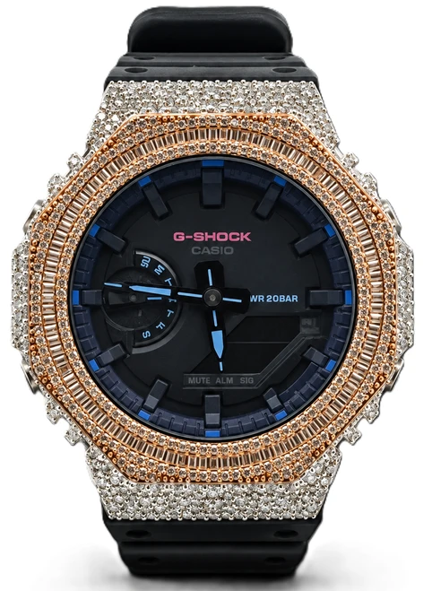 Moissanite Baguette Two-Tone G-SHOCK Watch – Iced Out