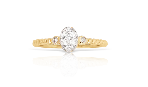 14K Yellow Gold Ladies Diamond Ring 0.25Ctw