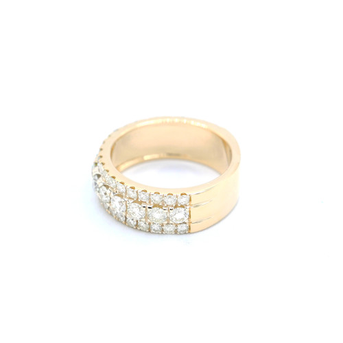  Men's 10K Yellow Gold 3.35ct Diamond Band Ring 