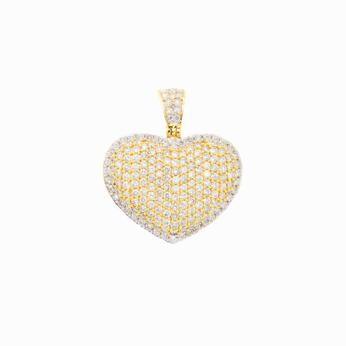 10K Yellow Gold Heart Pendant with 1.55ct Diamonds