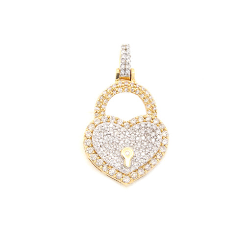10K Yellow Gold Heart Pendant with 1.50ct Diamonds
