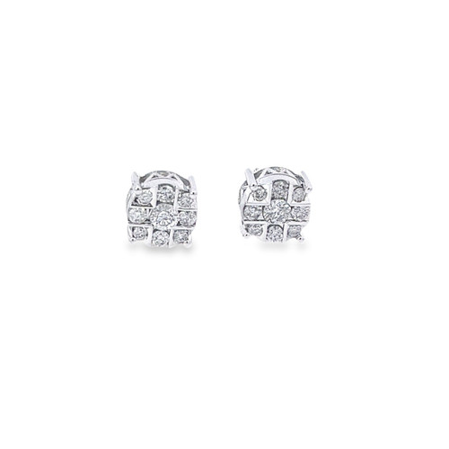 10K White Gold Diamond Earrings 1.15ct 