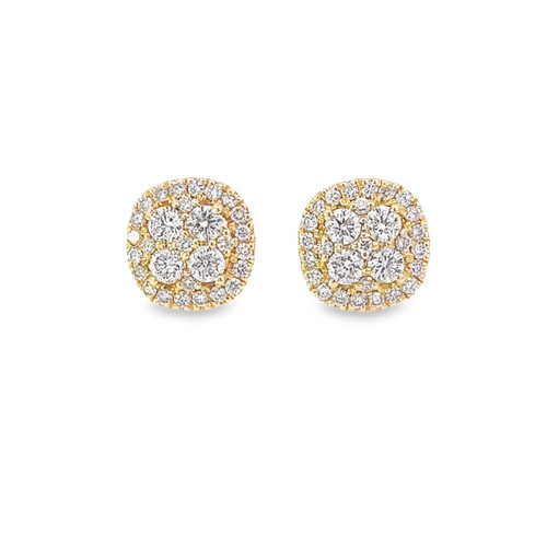 10K  Yellow Gold Diamond Earrings 3.90ct