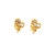 10K Yellow Gold Baguette Diamond Heart Earrings 0.53ctw