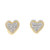 10K Yellow Gold Baguette Diamond Heart Earrings 0.53ctw