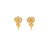 10K Yellow Gold Flower Canary Diamonds Earrings 0.40ct