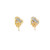 10K Yellow Gold Micro Pave Diamond Heart Earrings 0.10ctw